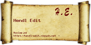 Hendl Edit névjegykártya